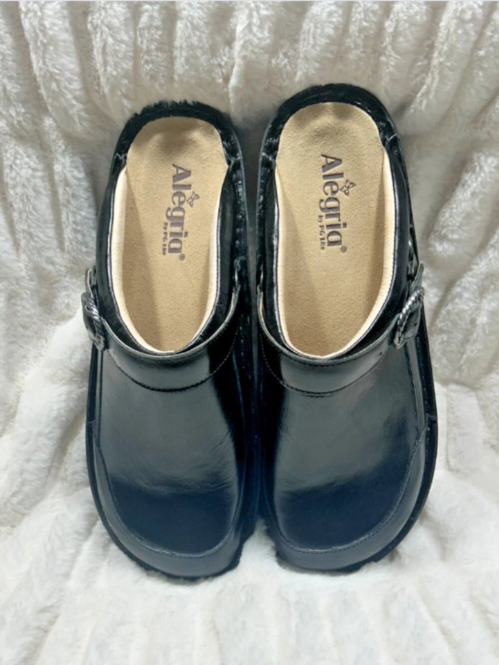 Black Alegria Leather Comfort Clogs - NWOB - Size 41